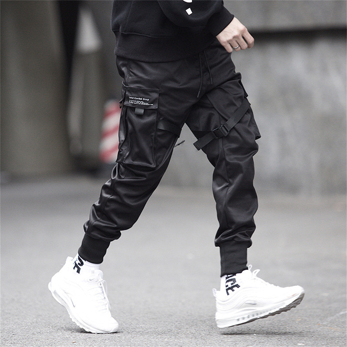 Black Hip Hop Cargo Pants Summ - Streetwear Brands 评论和价格