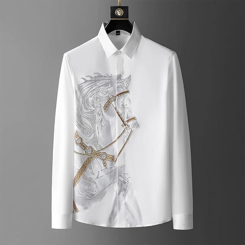 Brand Luxury Men's Shirt 2025  - Streetwear Uomo Brand 评论和价格