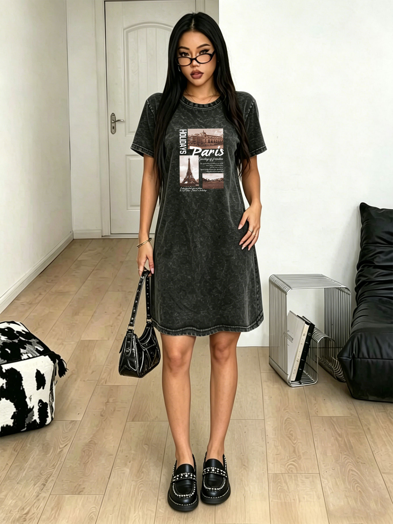 Women's washed vintage T-shirt - Streetwear Brand Paris 评论和价格